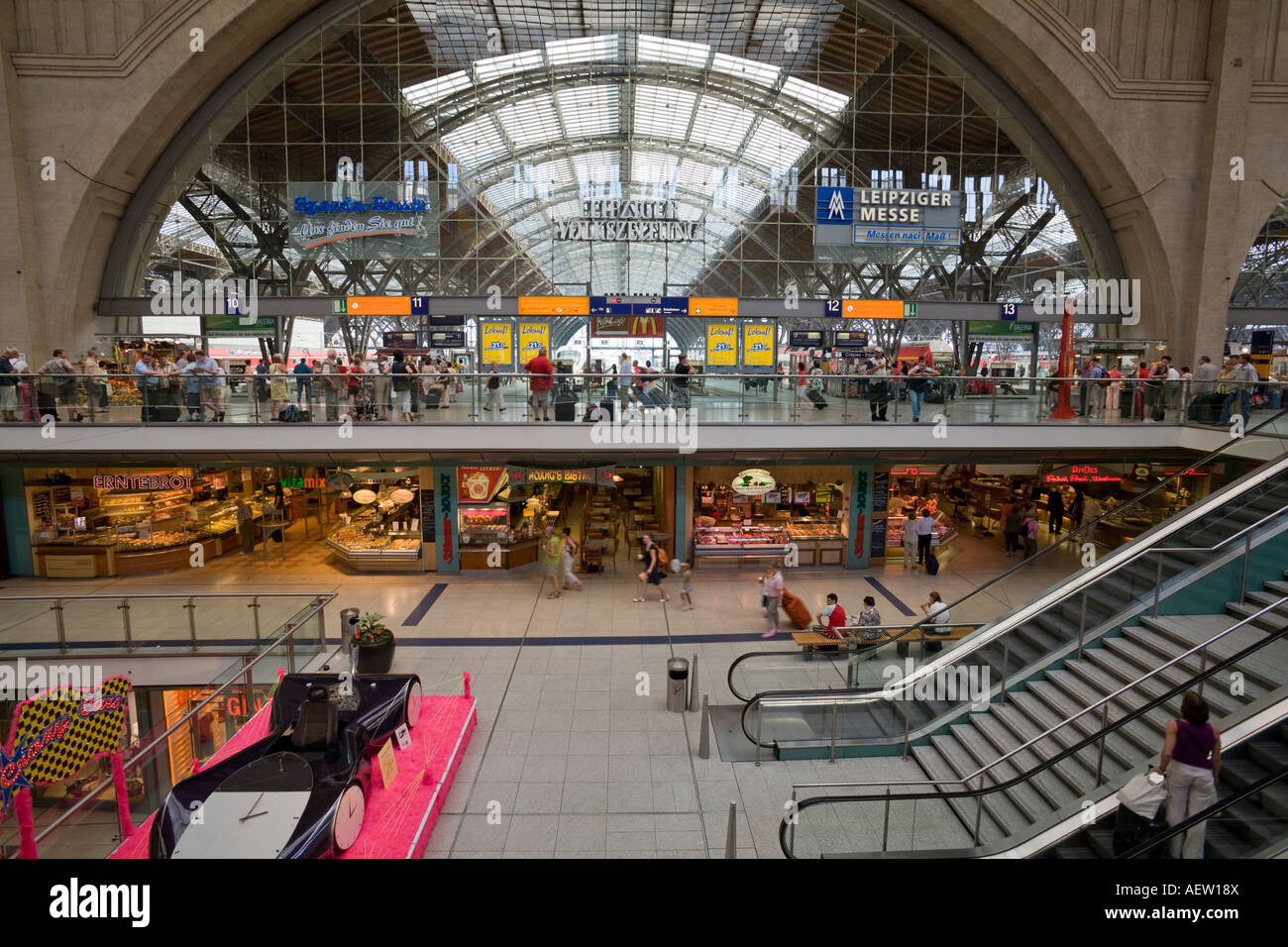 Hauptbahnhof, the main railway station, Leipzig Saxony Germany. The