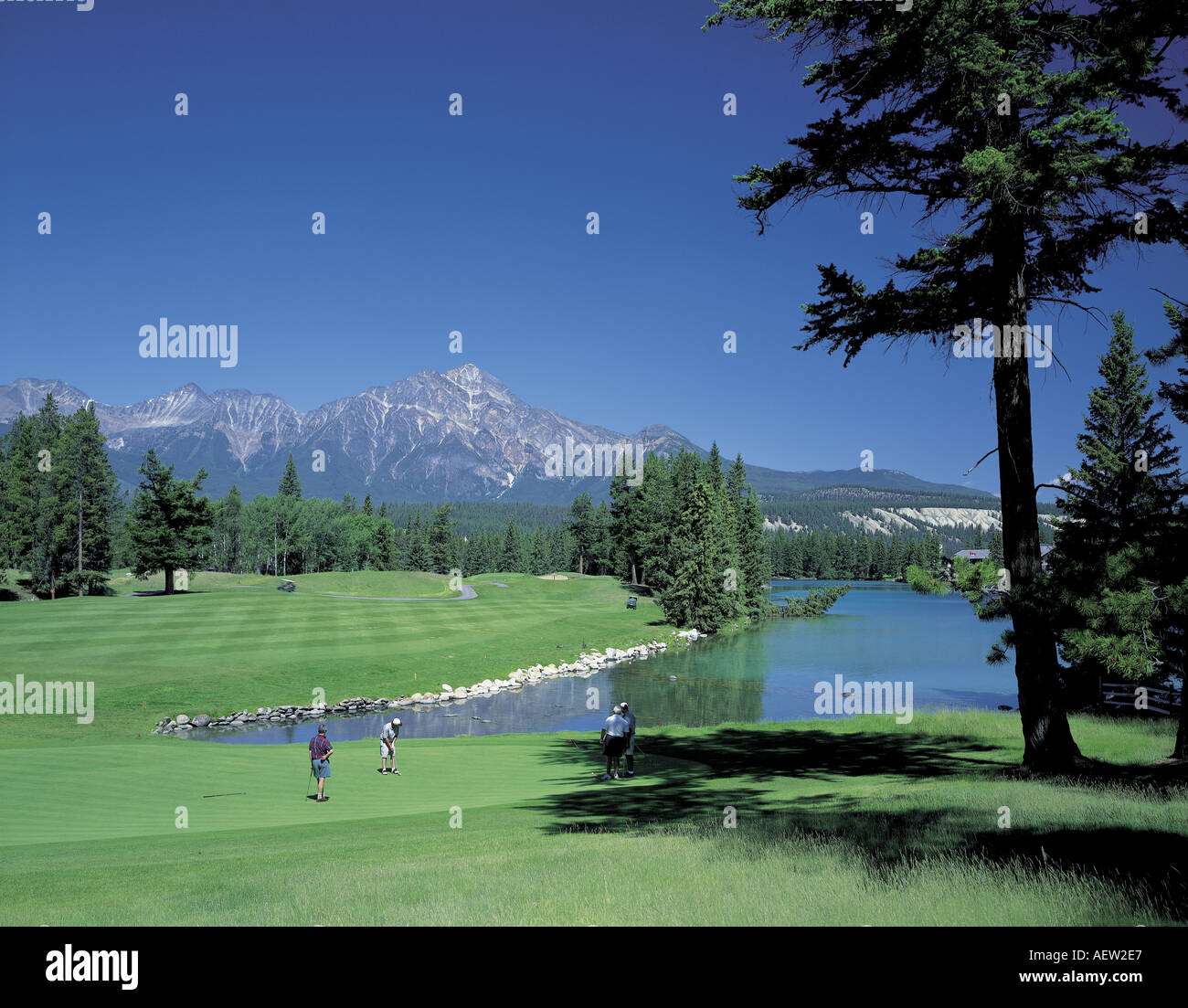 Jasper Park Lodge Golf Course World Heritage JASPER NATIONAL PARK Stock Photo