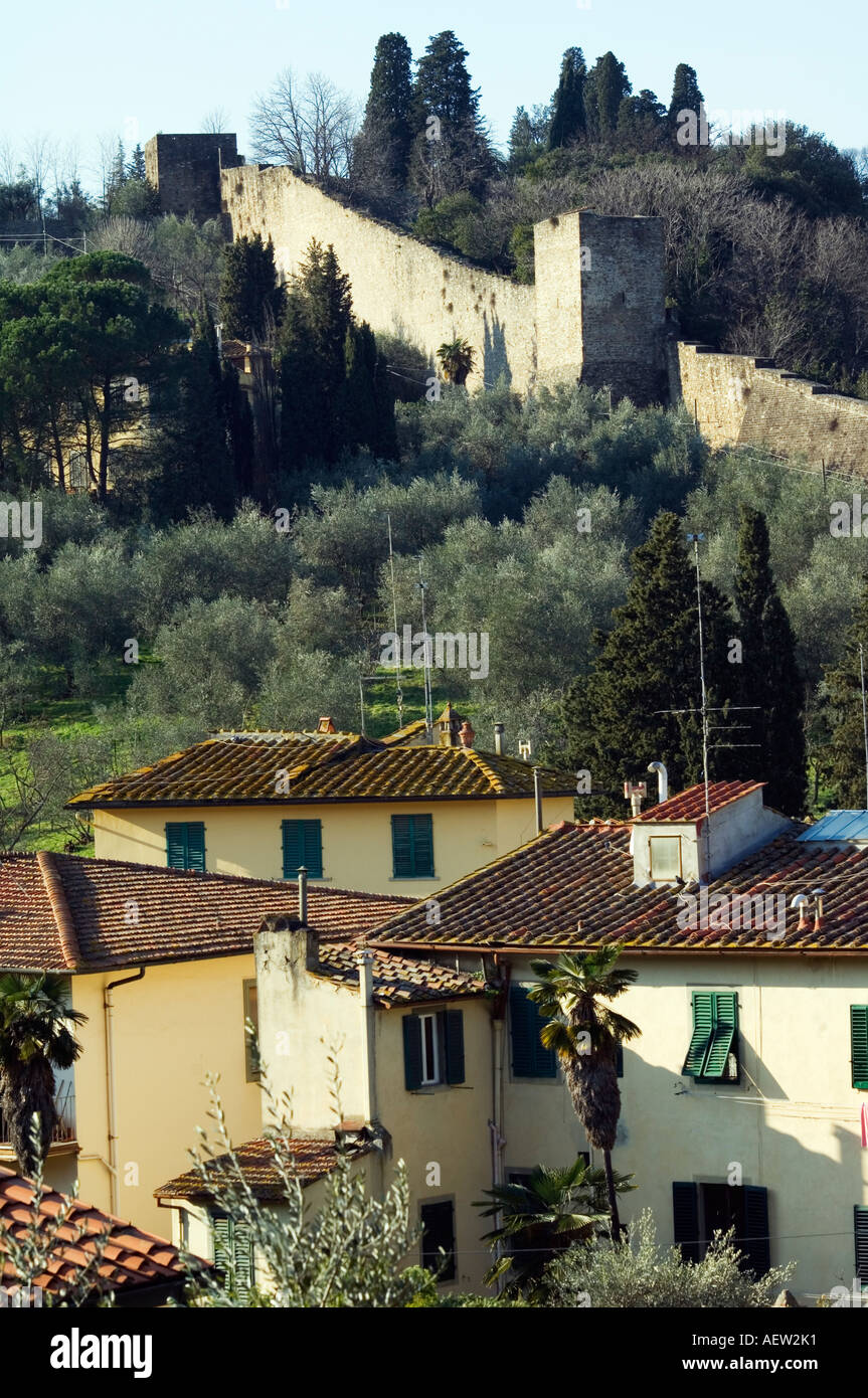 Florence Fort walls of Fort Belvedere Forte di Belvedere Florence Tuscany Italy ...