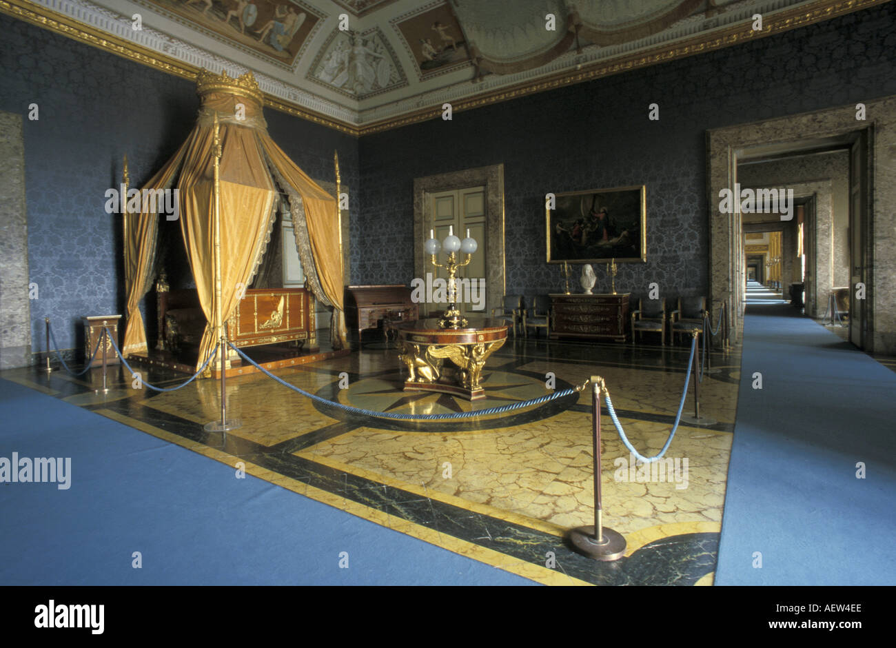 Royal bedroom Reggia di Caserta Caserta Campania Italy Stock Photo