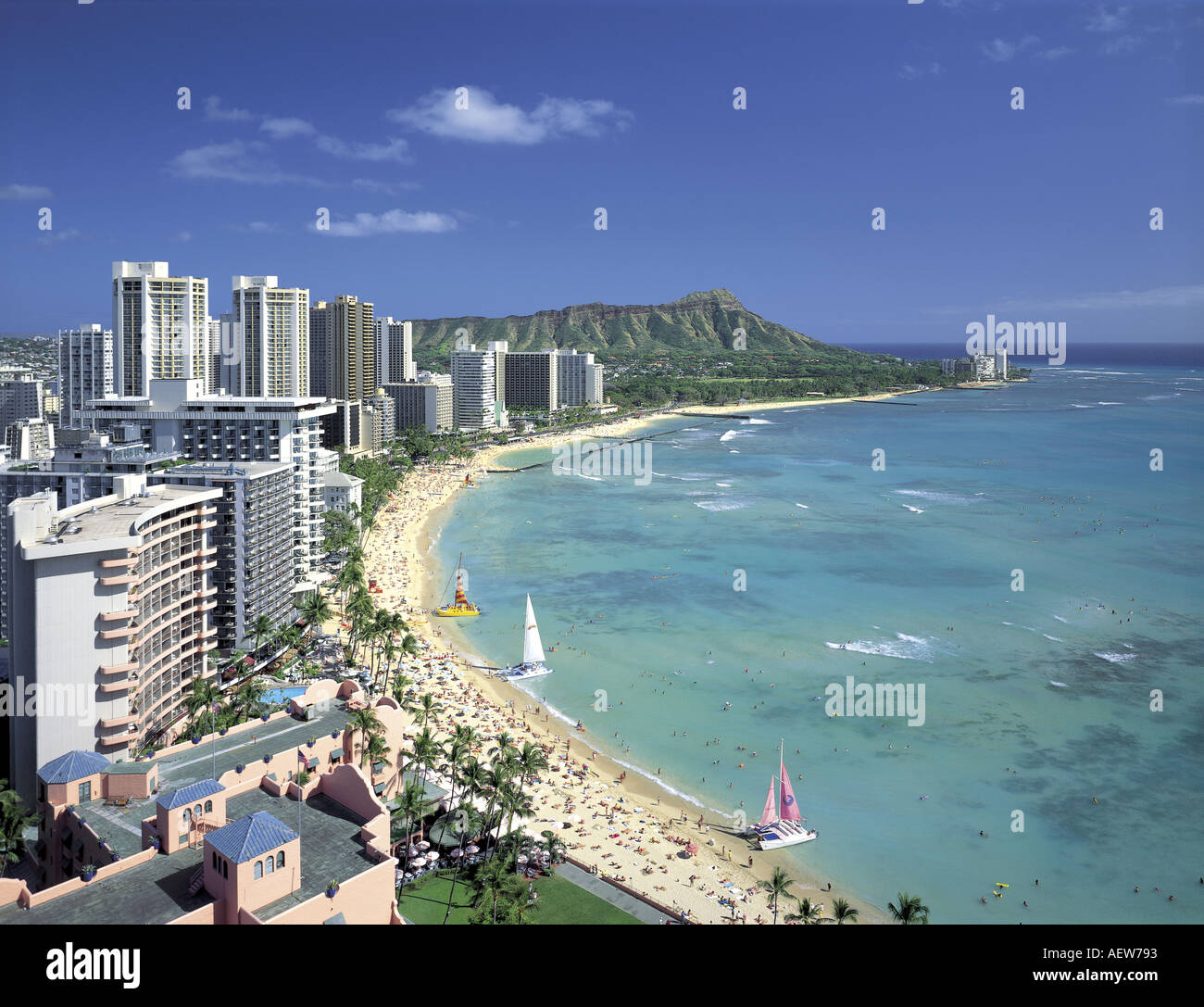 Diamond Head Waikiki Beach OAHU HAWAII Stock Photo - Alamy