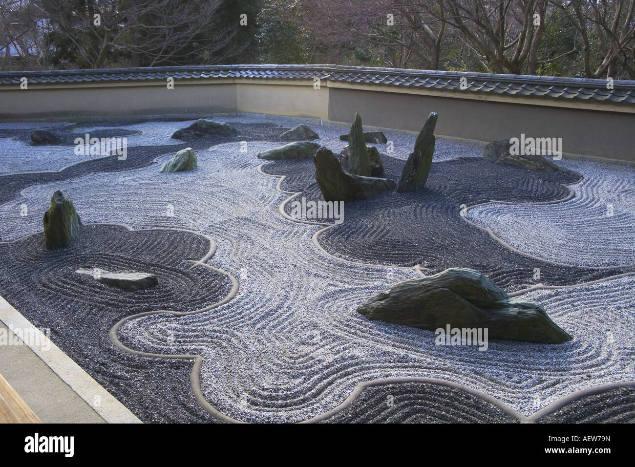 Zen garden in Tofuku-ji temple Kyoto Japan Stock Photo