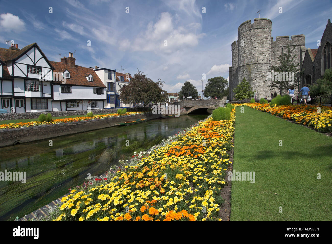 Westgate Gardens looking towards Westgate Towers Canterbury Kent