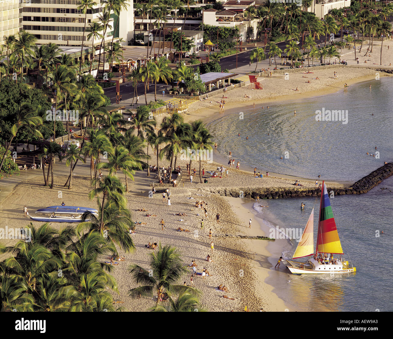 3dRose Gartenflagge 'Waikiki Beach Oahu Hawaii' – 30,5 X 45,7 Cm, Halbdurchsichtiges Polyester
