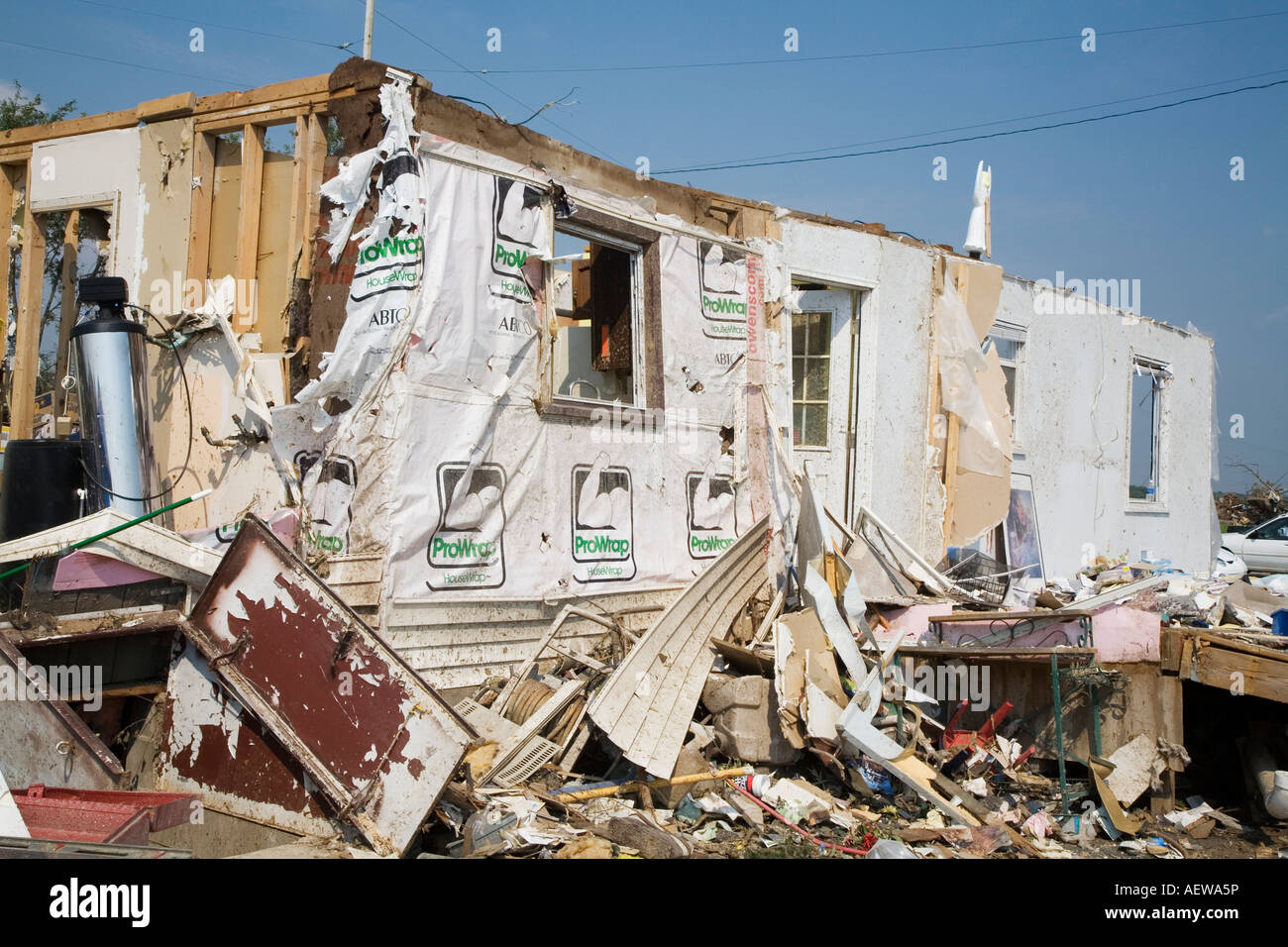 Home Destroyed by Tornado Stock Photo