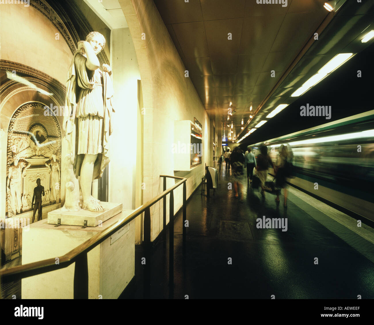 Metro Gare Louvre Rivoli PARIS FRANCE Stock Photo