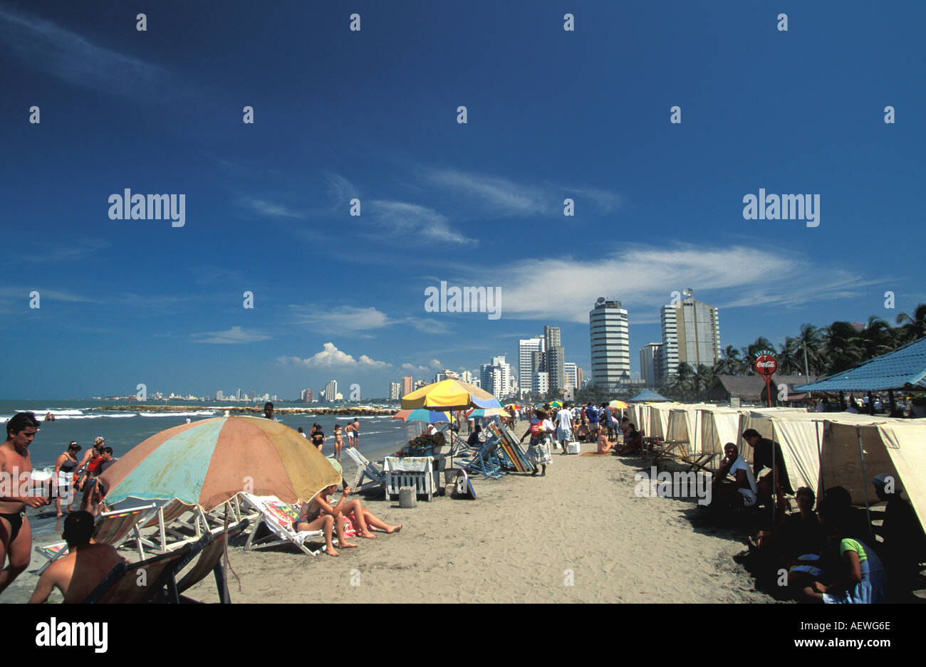 Cartagena Colombia South America Boca Grande Beach City Skyline ...