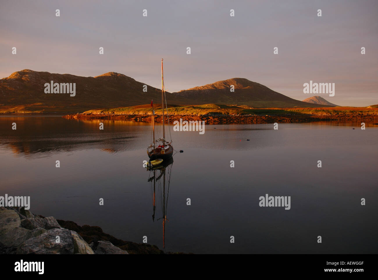 Sunrise at Lochmaddy Harbour, North Uist, Outer Hebrides, Scotland