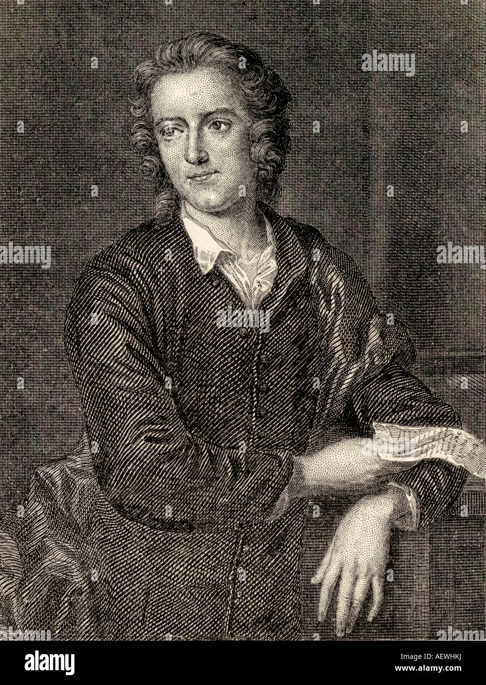 Thomas Gray, 1716 -1771. English poet, classical scholar and university profesor. Stock Photo