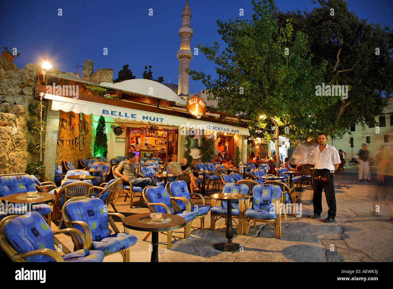 Taverna In Old Rhodes Town At Dusk Rhodes Greek Islands Greece Hellas