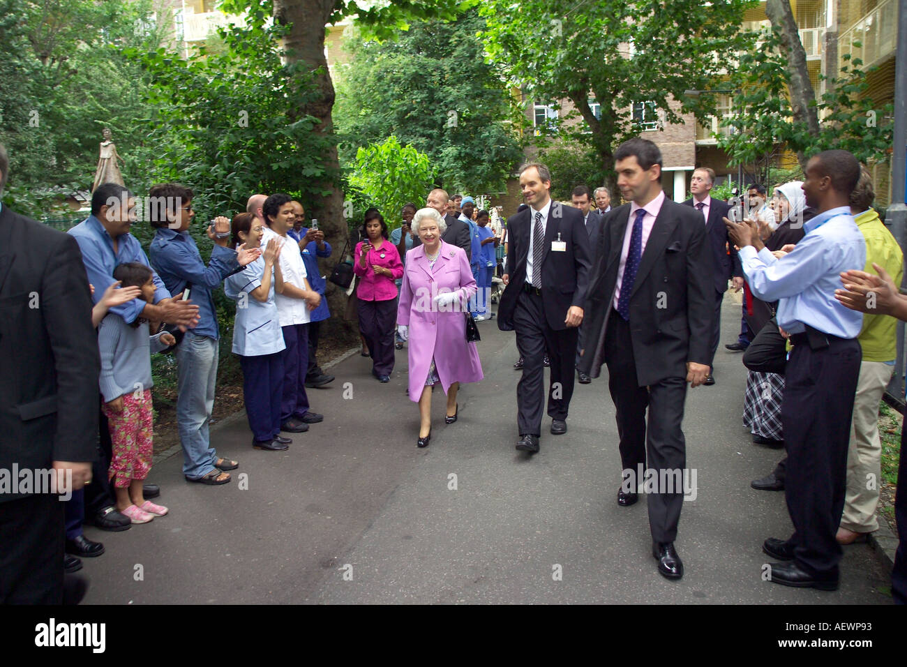 HM The Queen on a visit Stock Photo