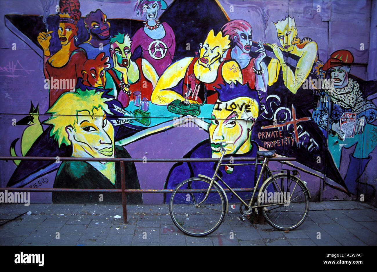 Amsterdam graffiti on a wall Stock Photo