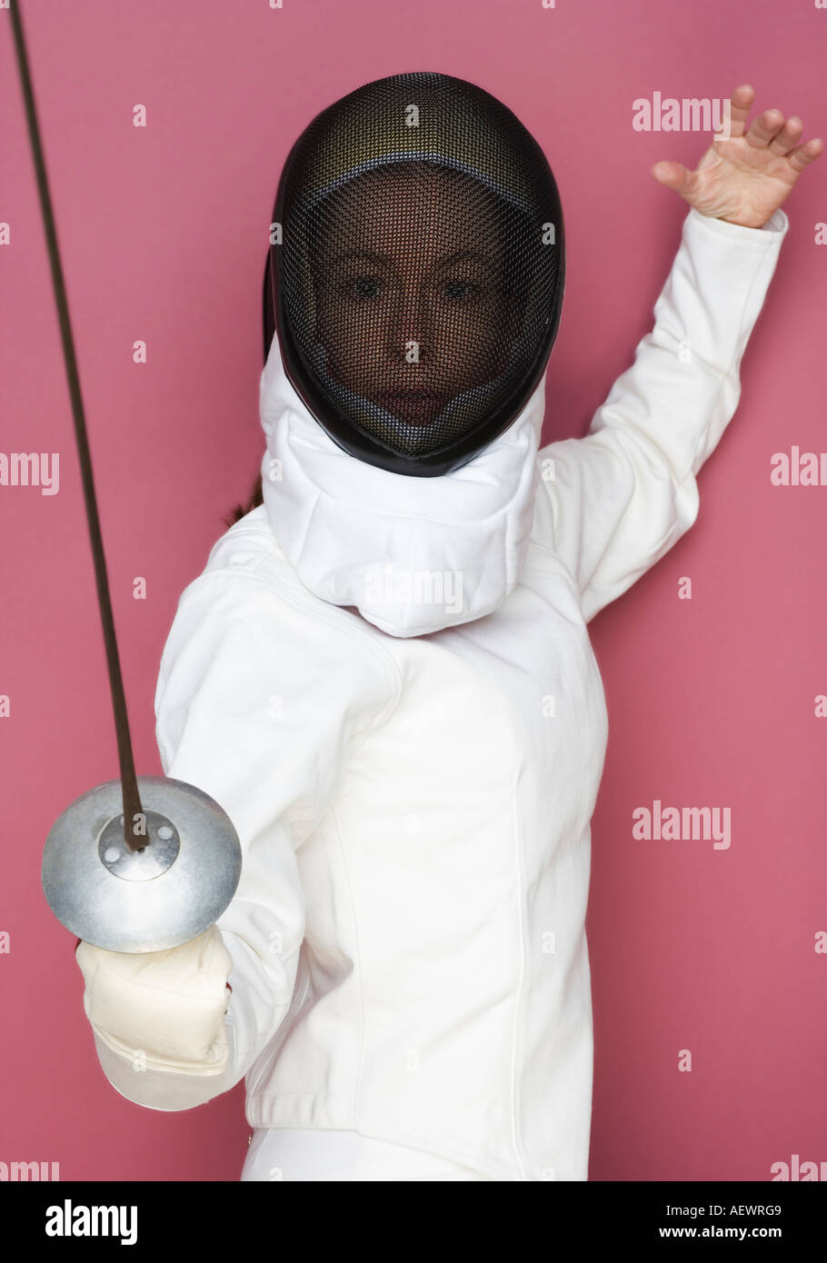 Portrait of a fencer Stock Photo Alamy