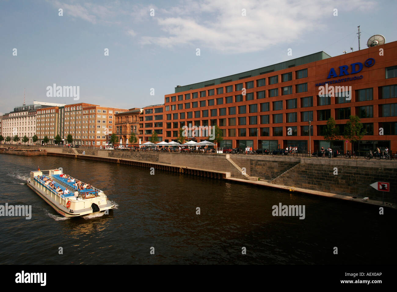 ARD First german Television studio at the river Spree in the german capital Berlin Germany Stock