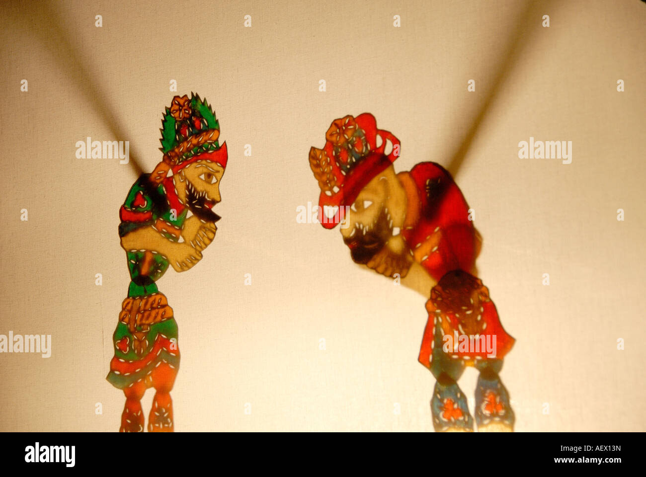 Turkish shadow puppet theatre. Stock Photo