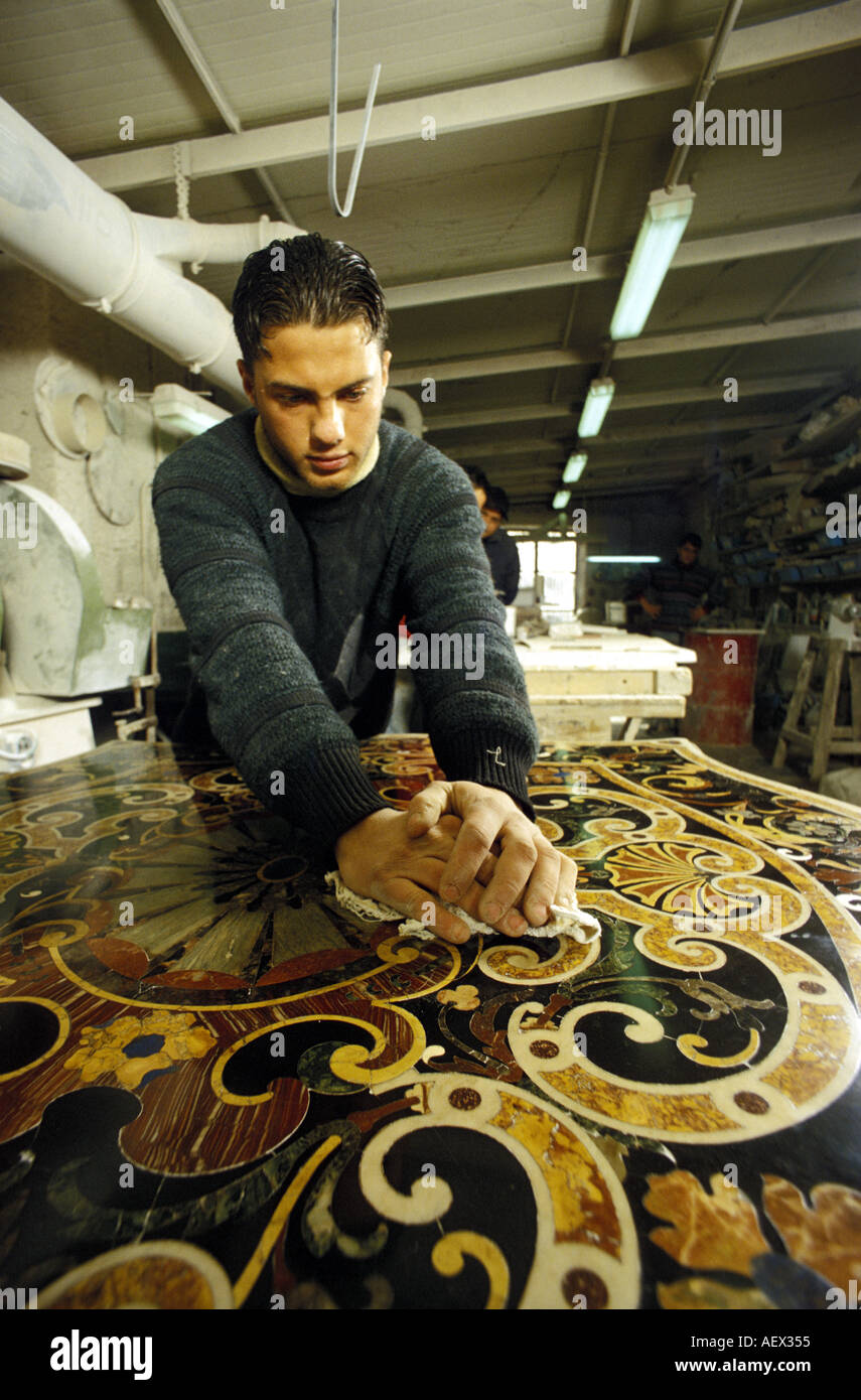 Inlay marble work Naples Campania Italy Stock Photo