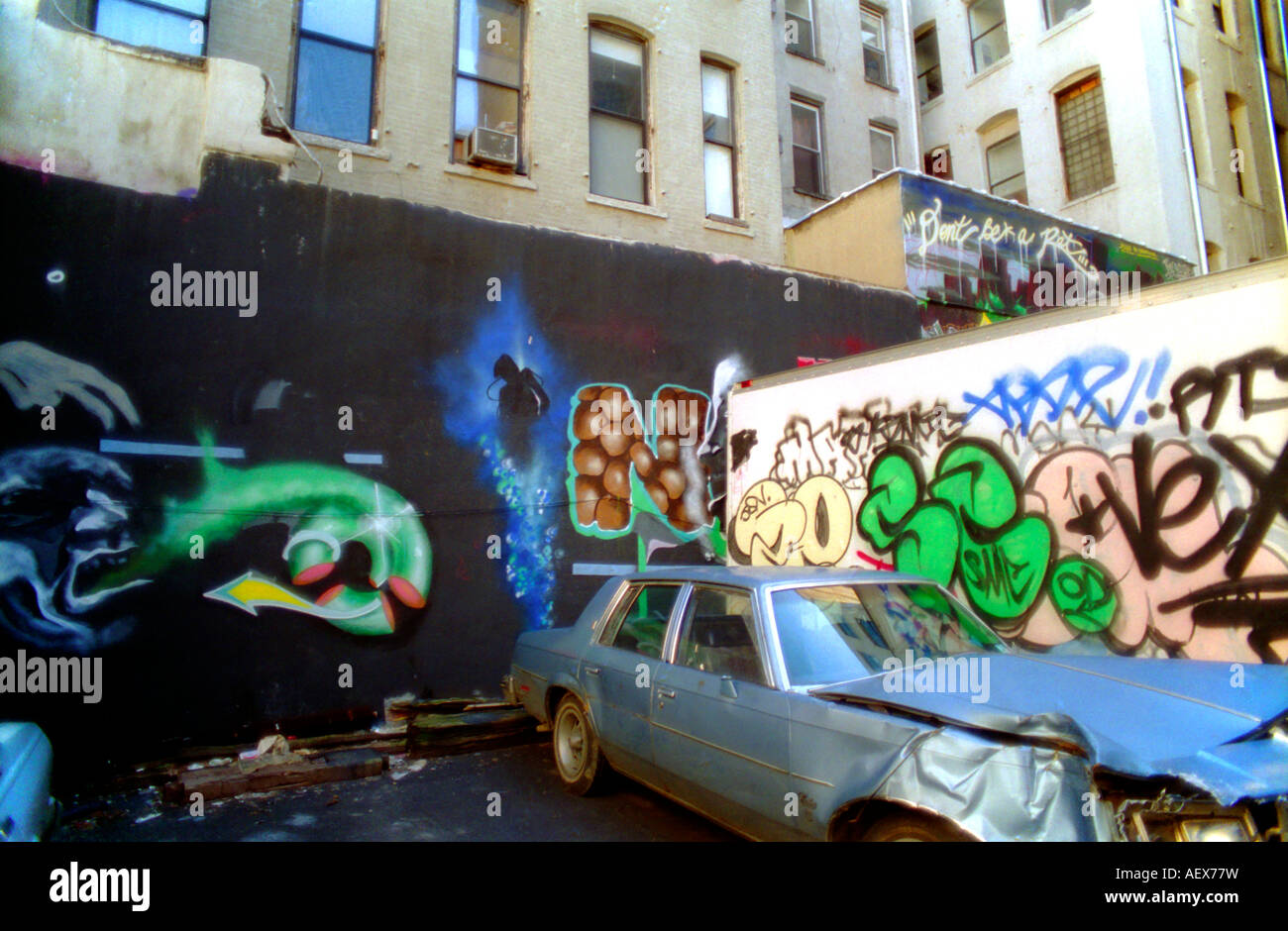 Graffiti in Downtown Manhattan in New York Stock Photo