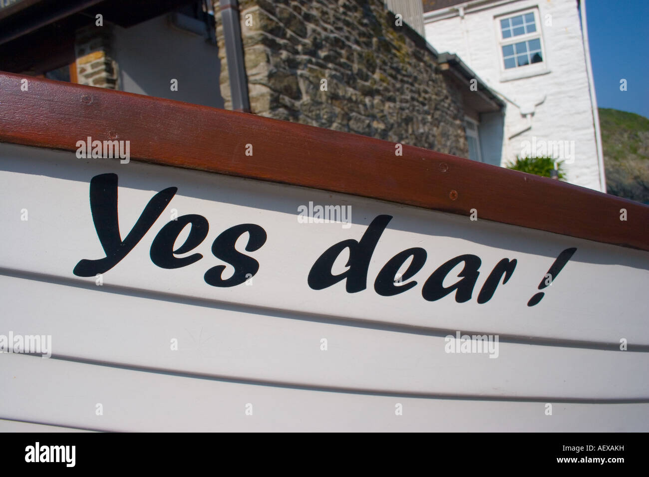 Yes Dear name of a boat Stock Photo