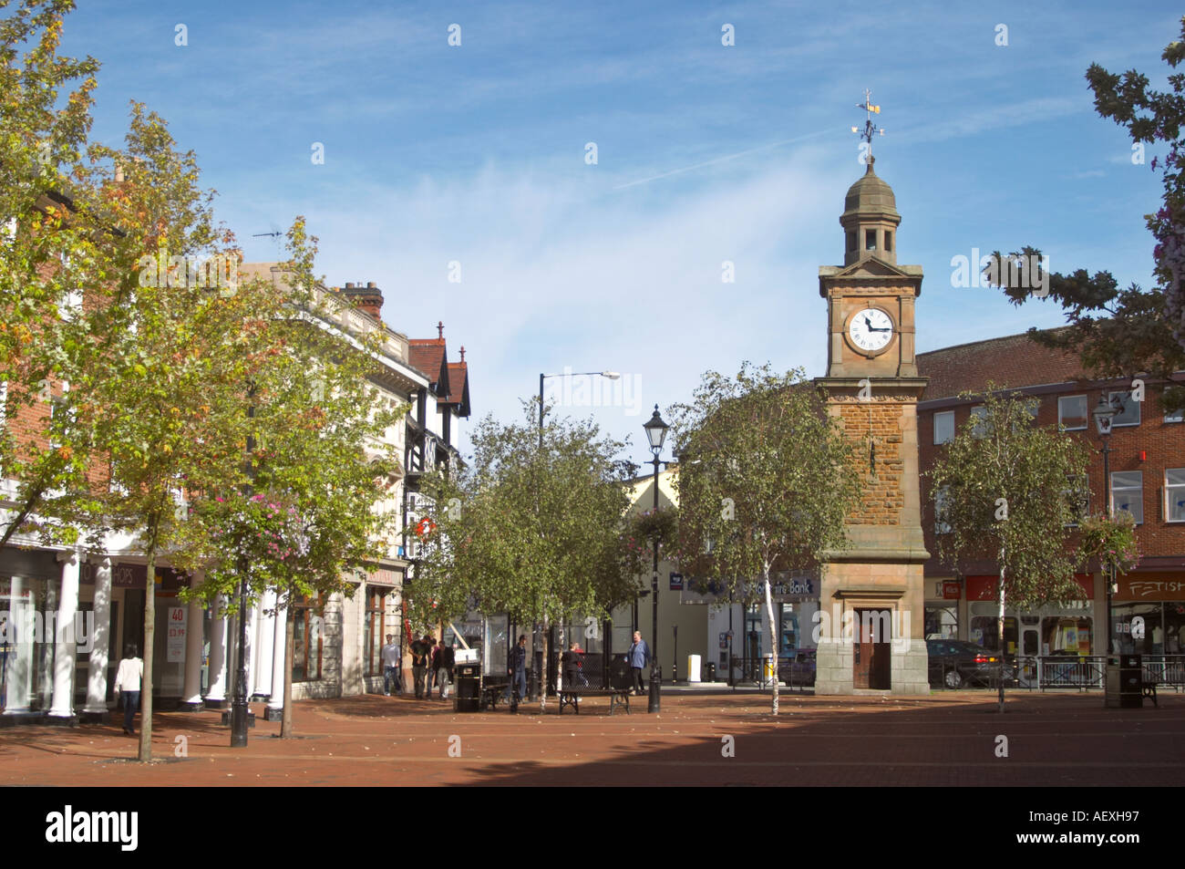 The Clock Tower Rugby Town Centre UK Stock Photo: 4495766 - Alamy