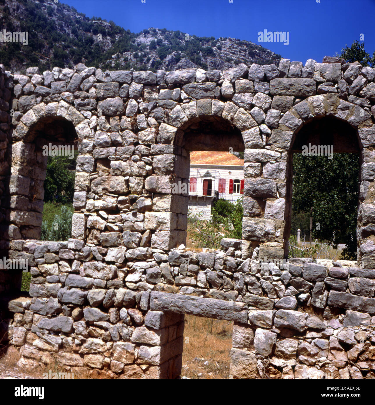 forgoten stone countryside lebanon Stock Photo