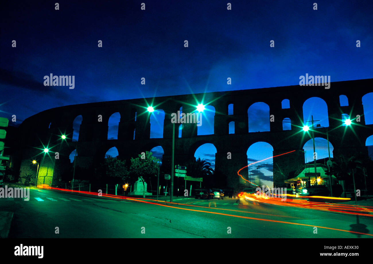Aqueduct by Night Stock Photo