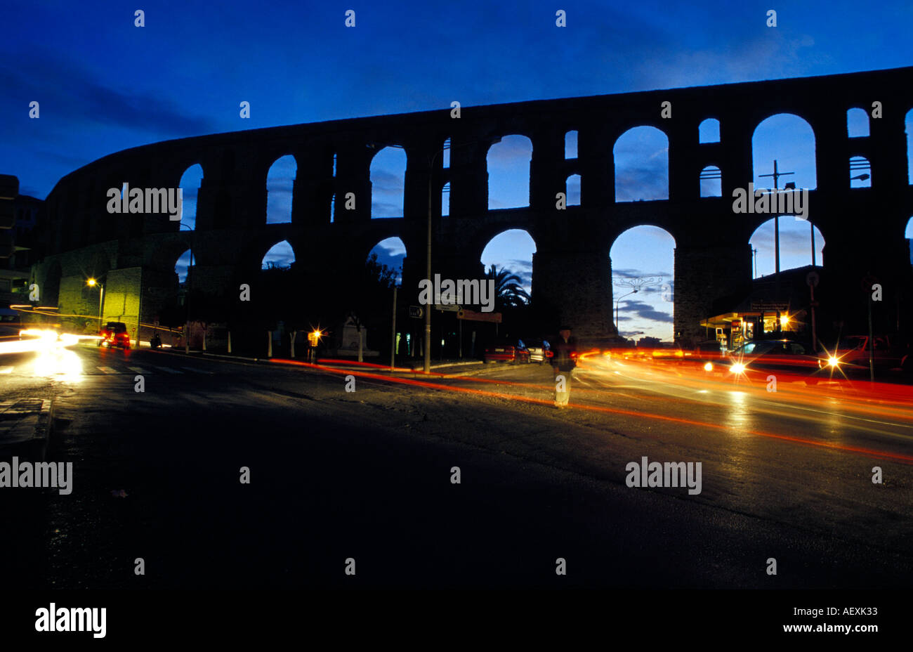 Aqueduct before dawn Stock Photo