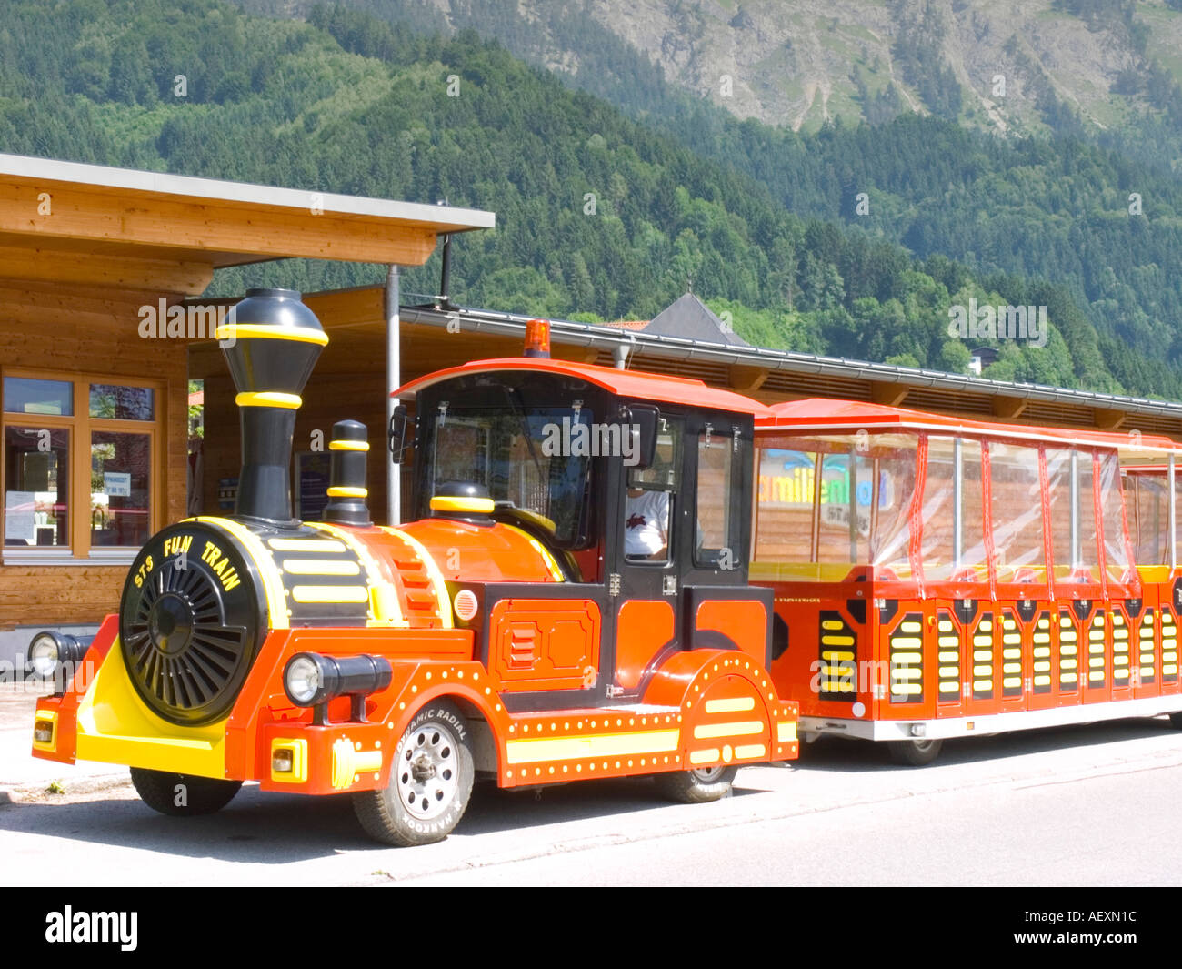 Zillertalbahn in Meyrhofer Ziller zillertal tal valley Alps alpin train