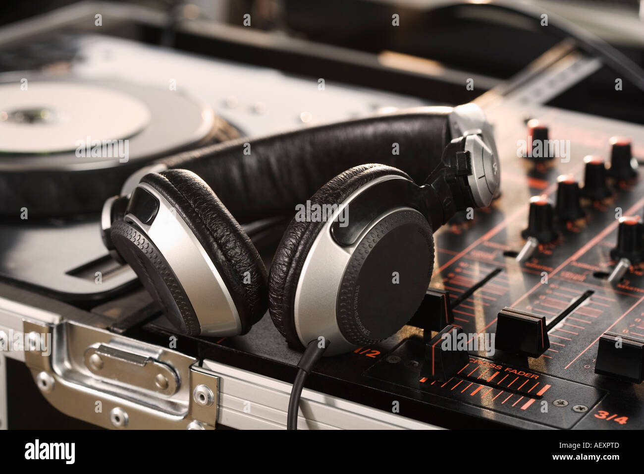Closeup disc jockey spinning records hi-res stock photography and ...
