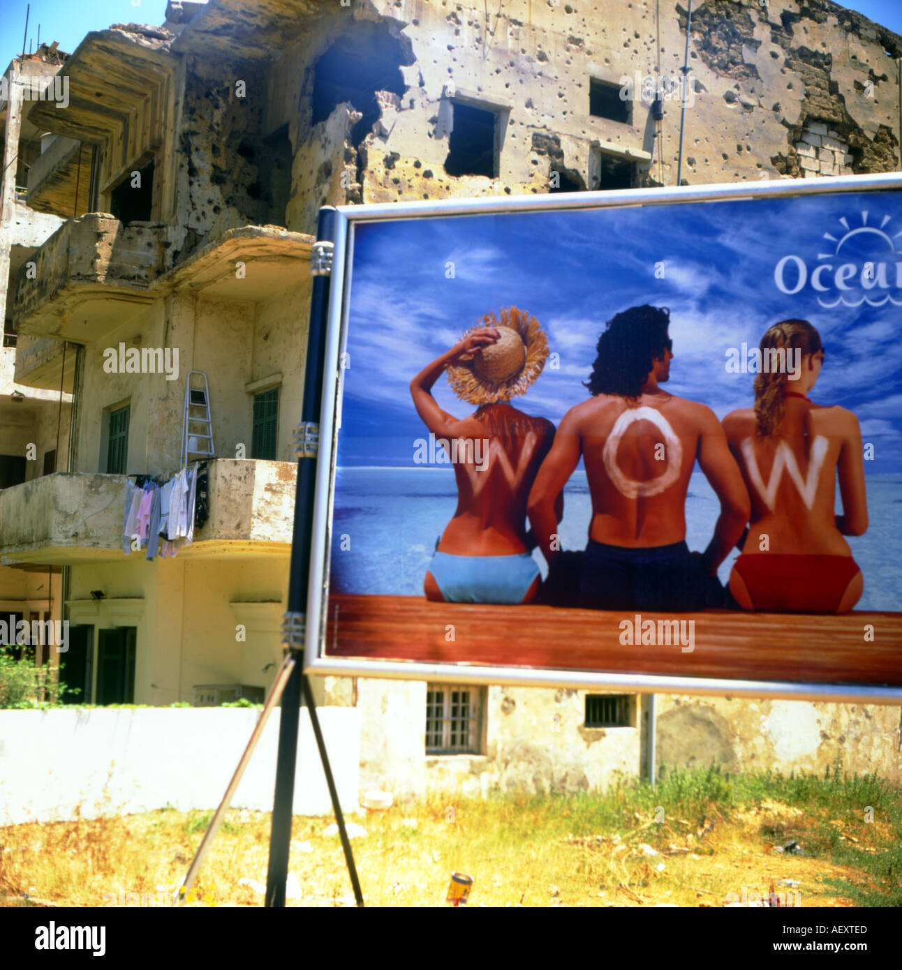 war time and peace beirut lebanon Stock Photo