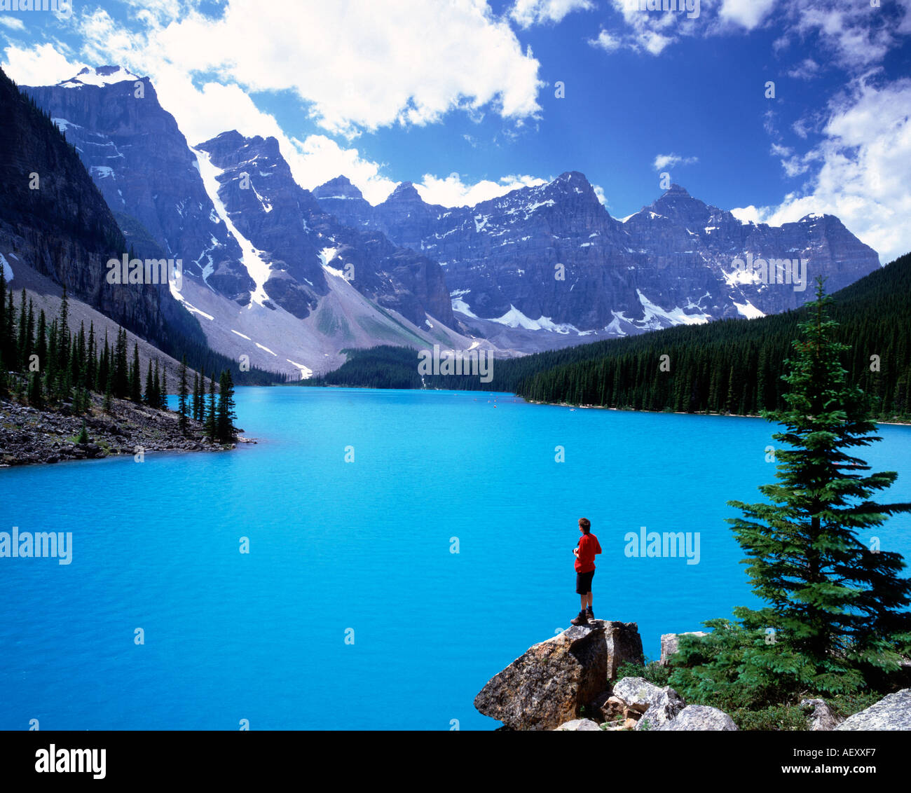Moraine Lake, Banff National Park, Alberta, Canada Stock Photo