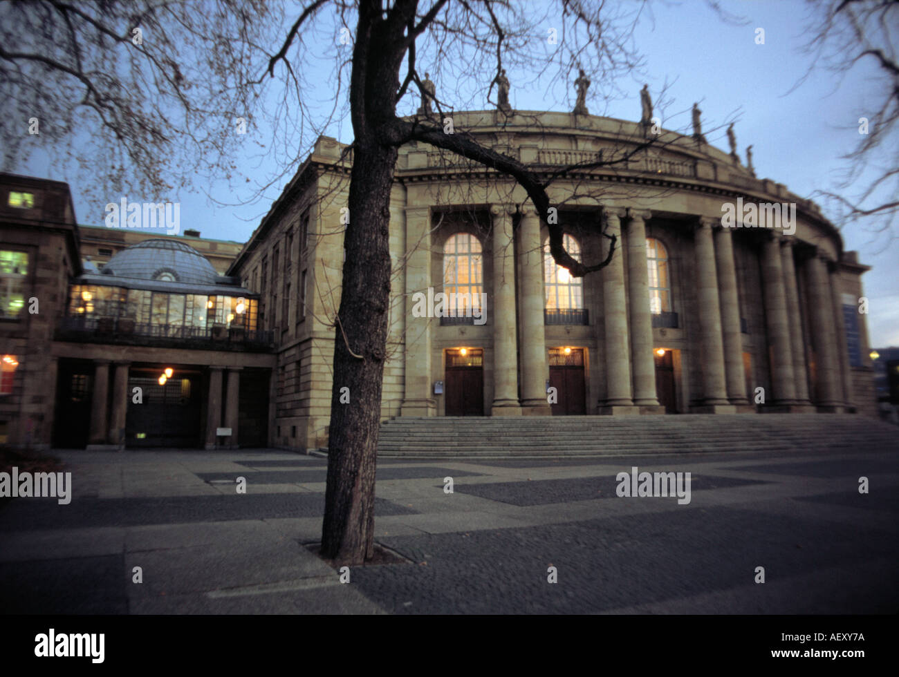 The State Theatre of Baden Württemberg in the city park called Schlossgarten in Stuttgart Germany  Stock Photo