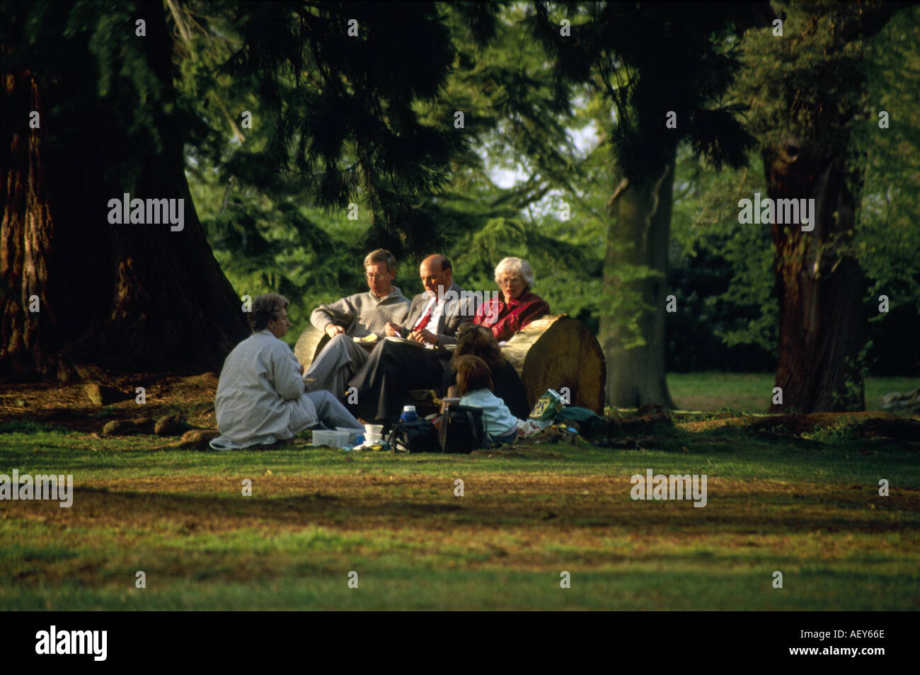 Picnic Valley Gardens Berkshire England Stock Photo Alamy