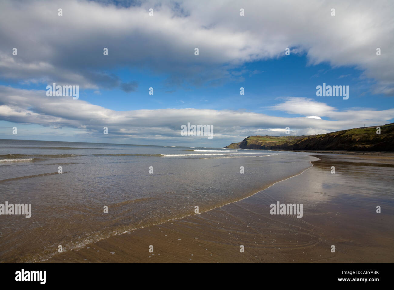 Robin Hood's Bay at low tide Stock Photo Alamy