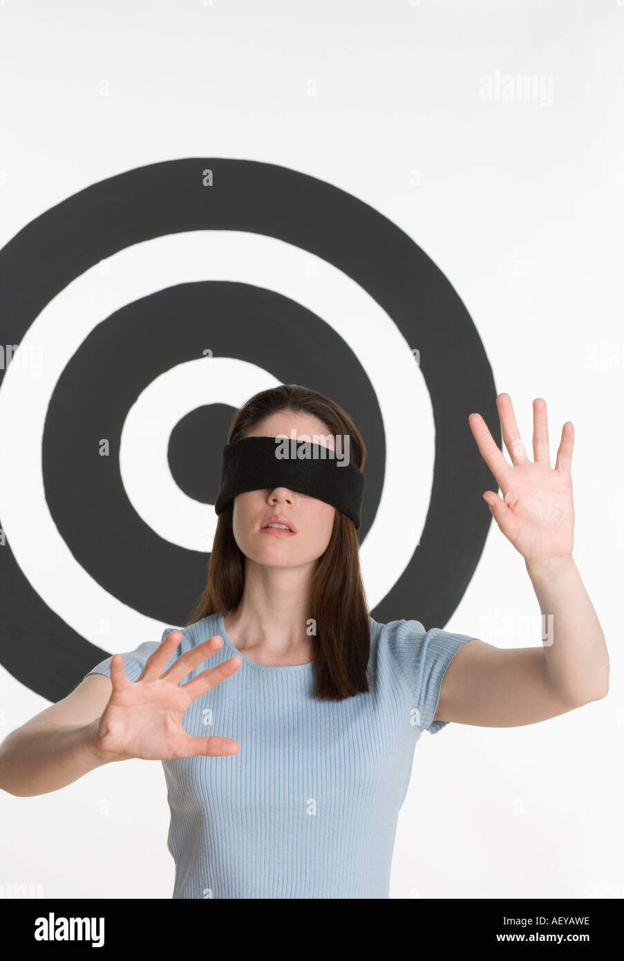 Blindfolded Woman Stock Photo, Royalty-Free