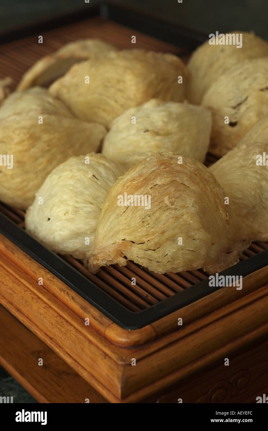 Raw birds nest for birds nest soup a delicacy in South East Asia Stock