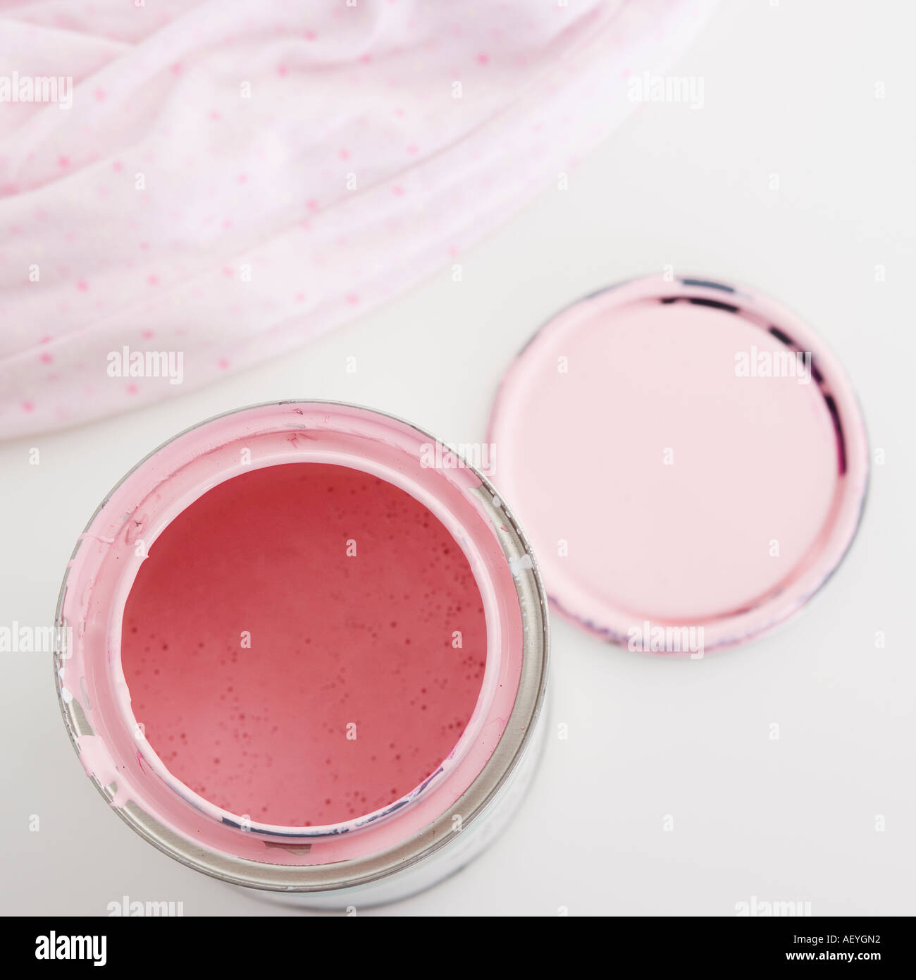 Close up of open paint can Stock Photo