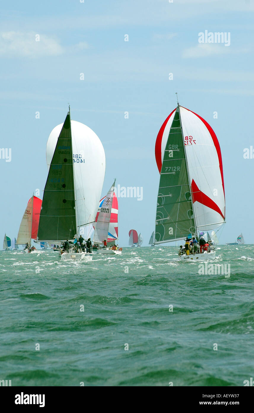 Racing at Cowes 2005 Stock Photo