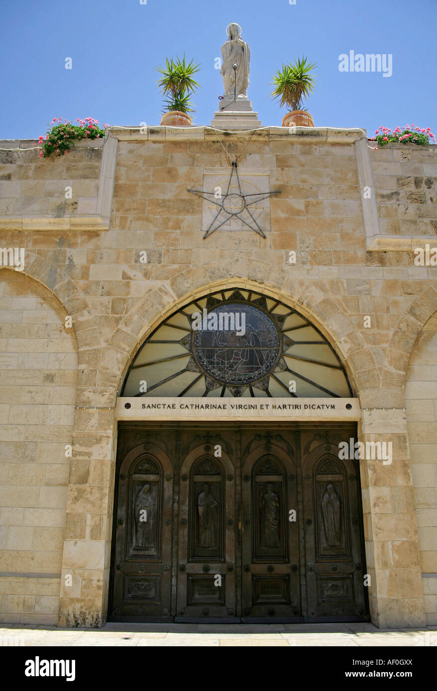 nativity church door bethlehem west bank palestine israel Stock Photo