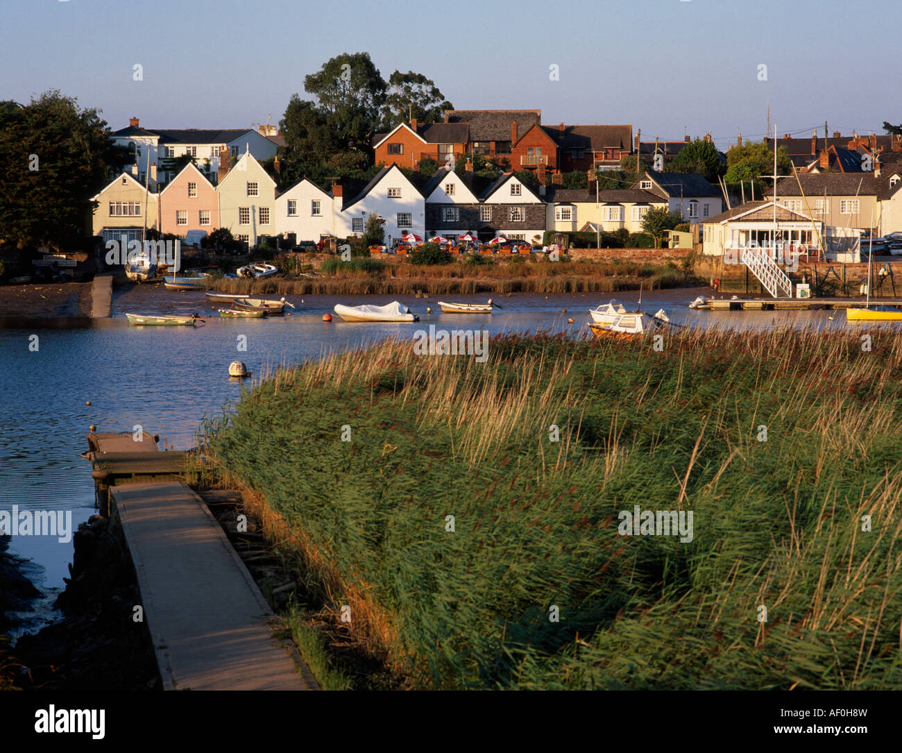 Topsham, Devon, UK, viewed across the Exe from the Ferry pier Stock Photo