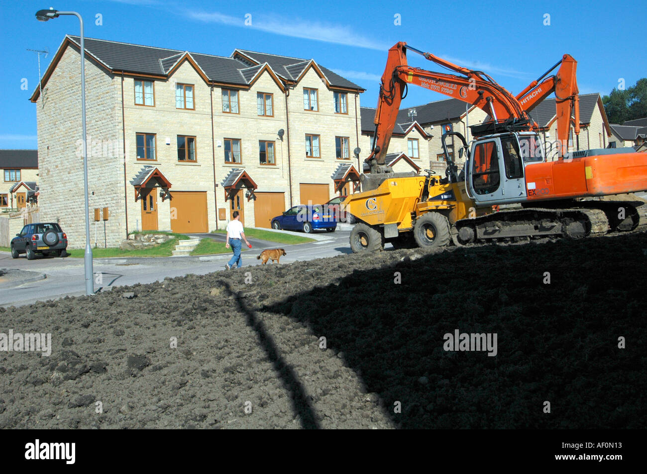 Housing estate in West Yorkshire with construction still underway Stock