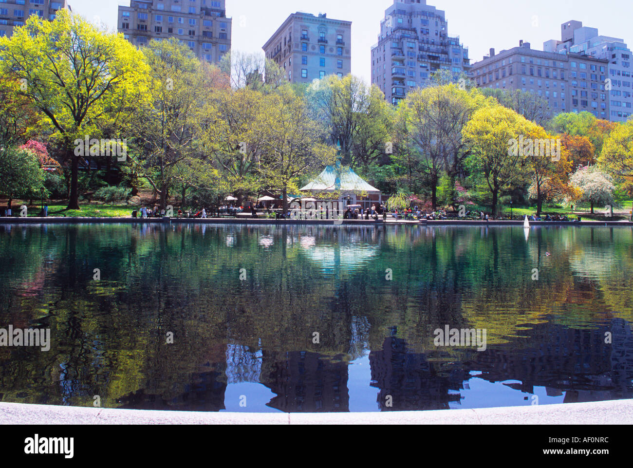 USA New York City Manhattan Central Park Boat Pond The Conservatory