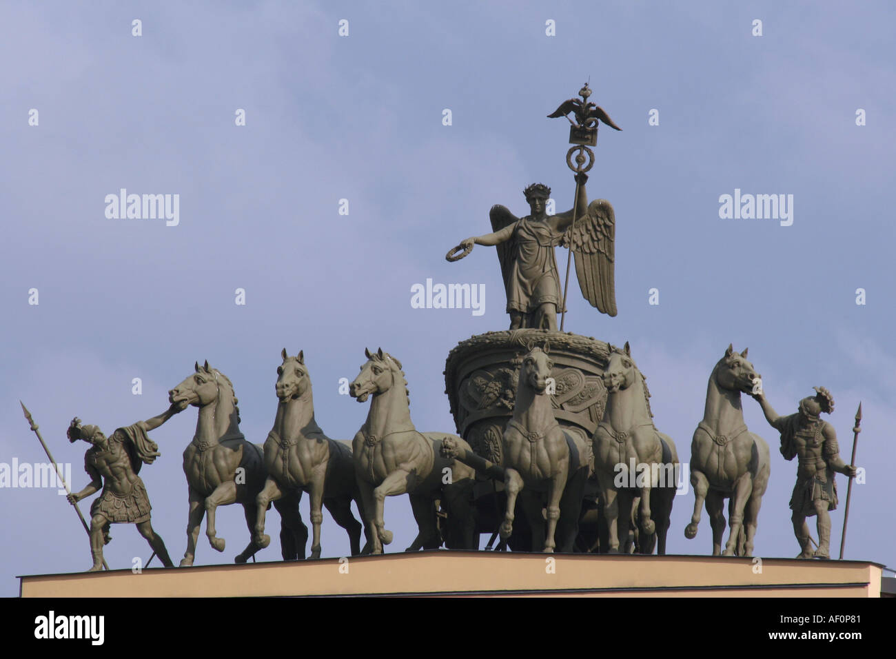 Sculpture to Victory above the General Staff Building Palace Square St Petersburg Russia 2005 Stock Photo