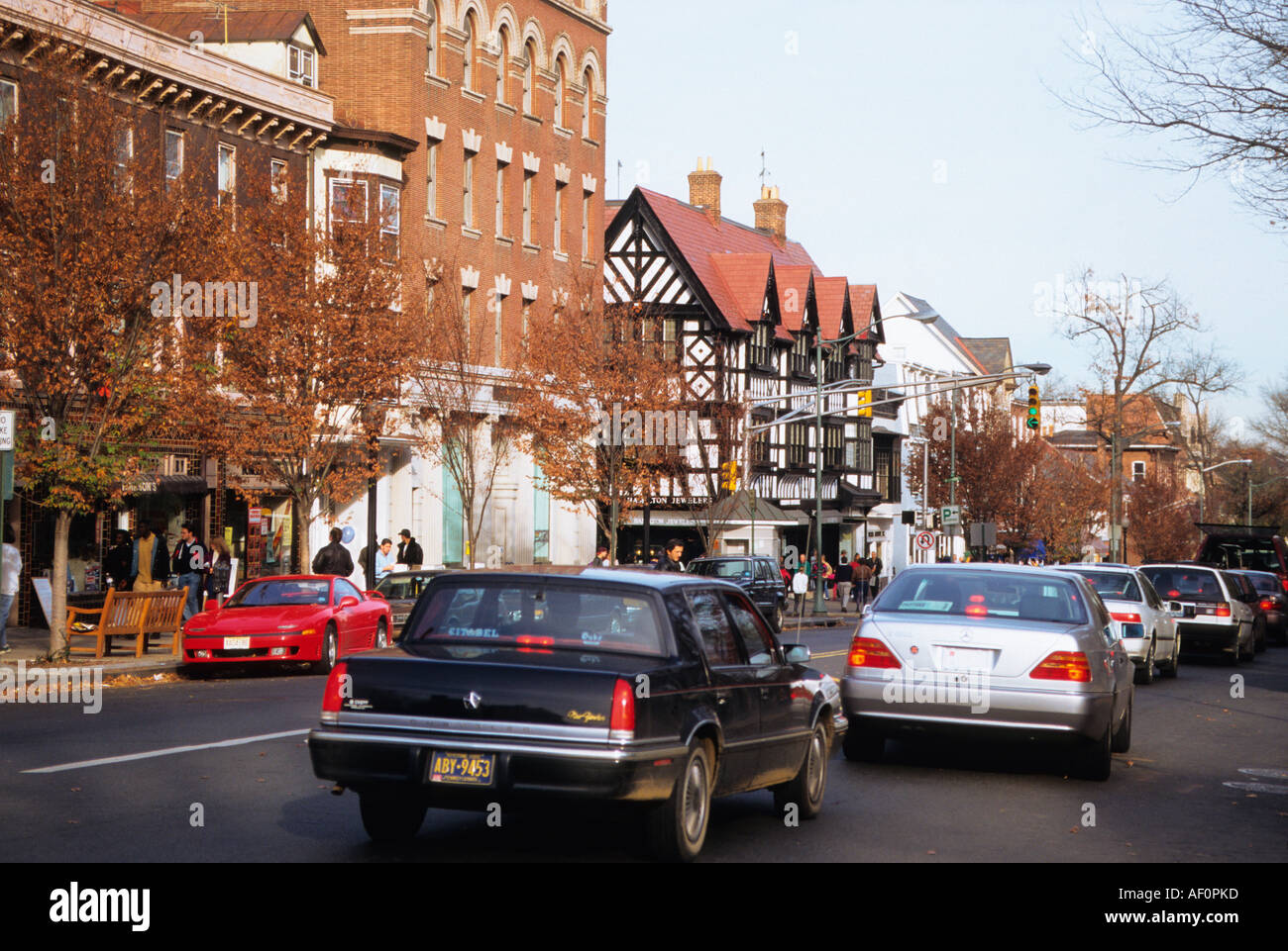 Nassau Street, Princeton New Jersey. Off campus street to Princeton
