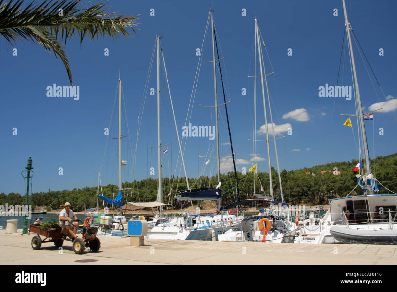 Nautical marina in Stari Grad on Hvar island Dalmatia Croatia Stock Photo