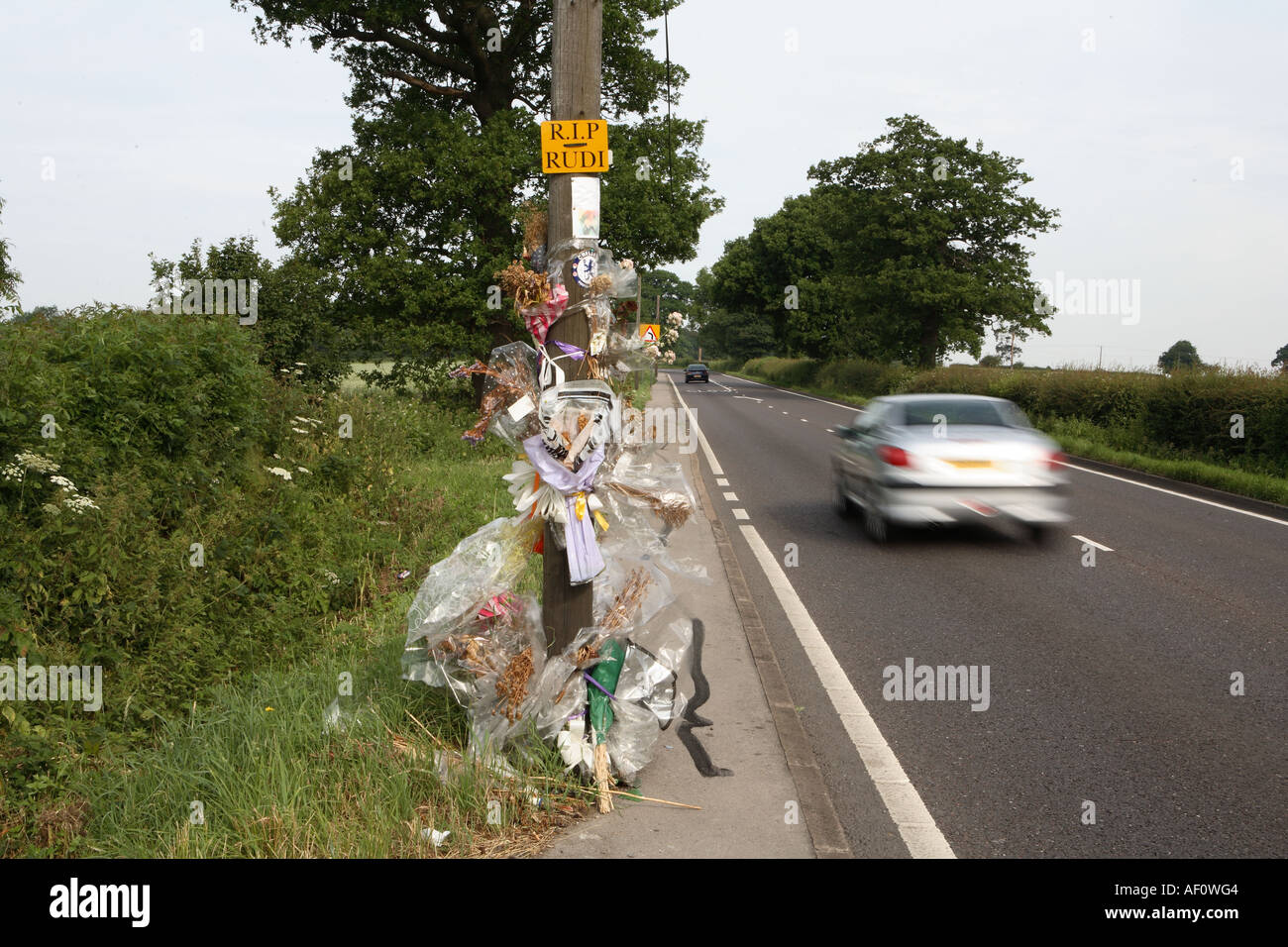 Unofficial roadside memorials to young people recently killed in road ...