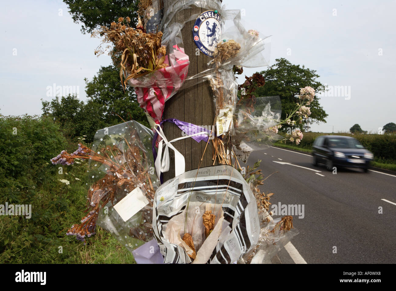 Unofficial roadside memorials to young people recently killed in road ...