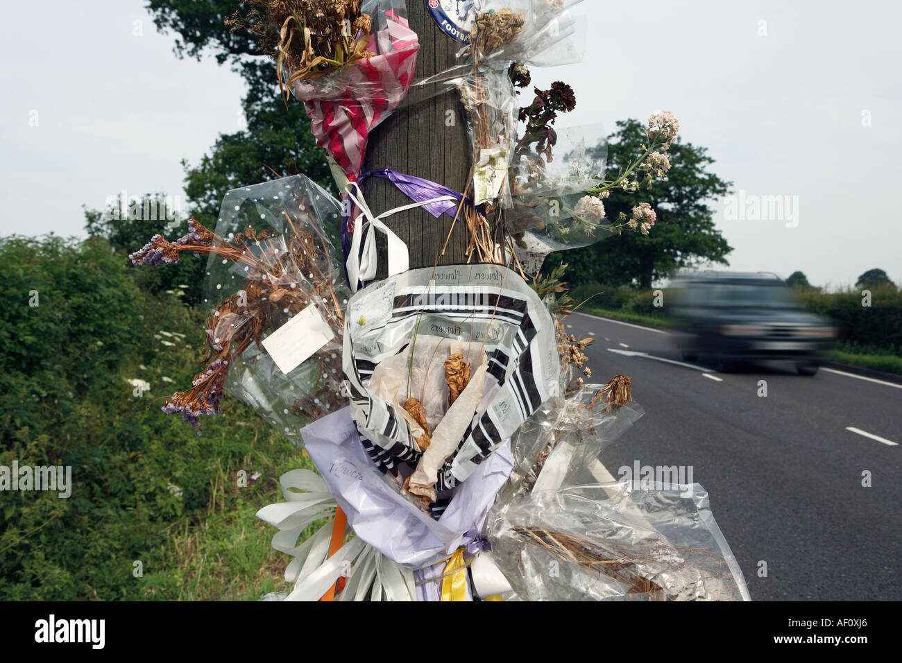 Unofficial roadside memorials to young people recently killed in road ...