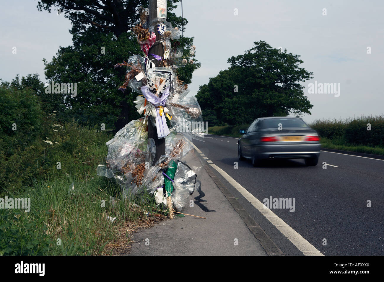Unofficial roadside memorials to young people recently killed in road ...