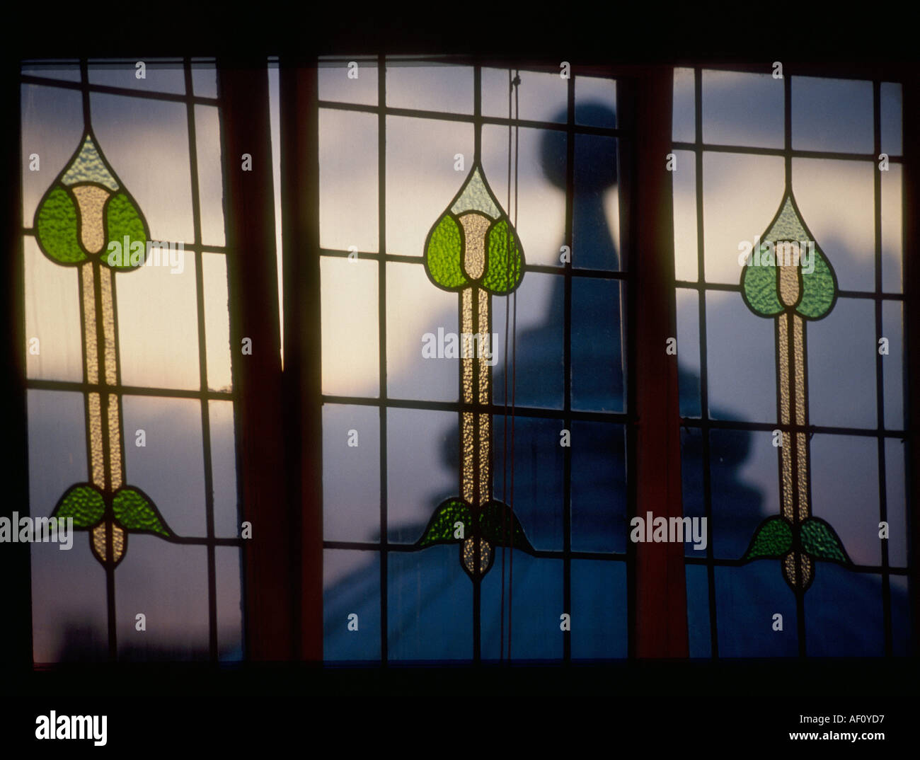 Decorative Stained Glass Interior In The Art Nouveau Style British Housing Clapham London Stock Photo Alamy