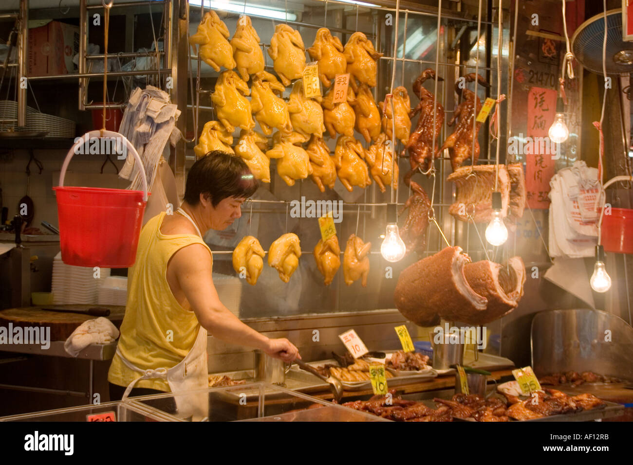 Shop selling cooked meats including duck and pork in Wan Chai's